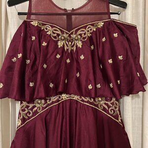 Gorgeous  Burgundy Indian  dress-L